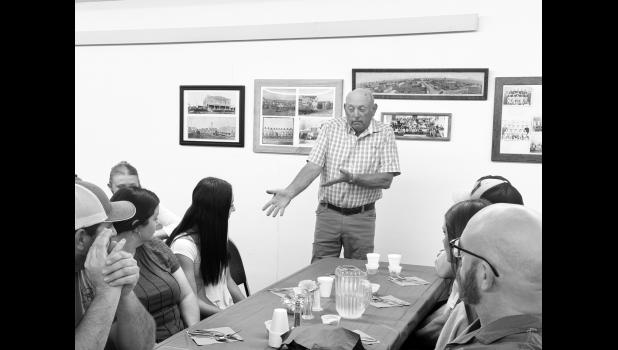 Bruce Venard speaks on Mallory Venard’s achievements. Photo by Mishayla Buchannan