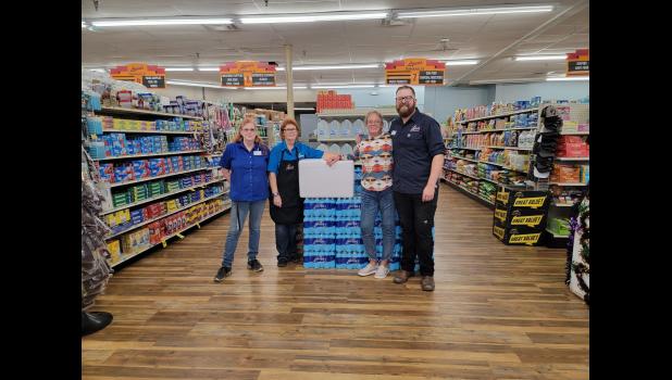 Lynn’s Dakotamart ... staff and volunteer ready to deliver meals. Pictured L to R: Crystal Keasling, Diane Fees - Assistant Manager, Della Ryken and Zach Nelson - Manager. Photo courtesy Diane Fees