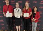 Colt Kopren, received Bronze in Job Interview; Channing Reiff and Zoey Kopren received Silver Rating in Sports Nutrition pictured with FCCLA instructor Nestle Sibag.